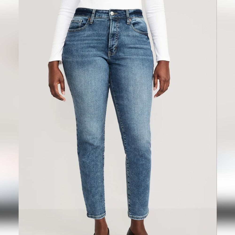 OLD NAVY Size 20 Casual O.G. Mid-Rise Straight Leg Ankle Jeans Rigby Blue Denim